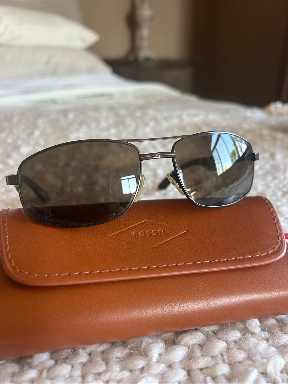 Carrera  Metal Aviator Sunglasses in Gunmetal with Brown Lenses